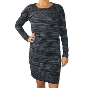 Athleta Long Sleeve Midi Dress Size Small Grey Stretch